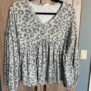 Altar’d State grey cheetah print long sleeve. Size M